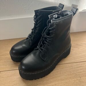 Steve Madden Black Combat Boots